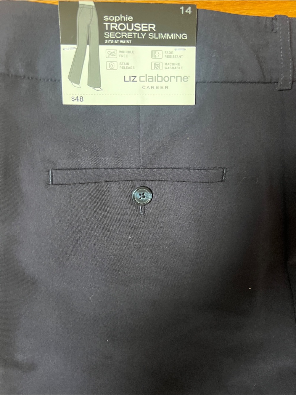 Wide Leg Women's Dress Pants in Navy - Picture 6 of 6